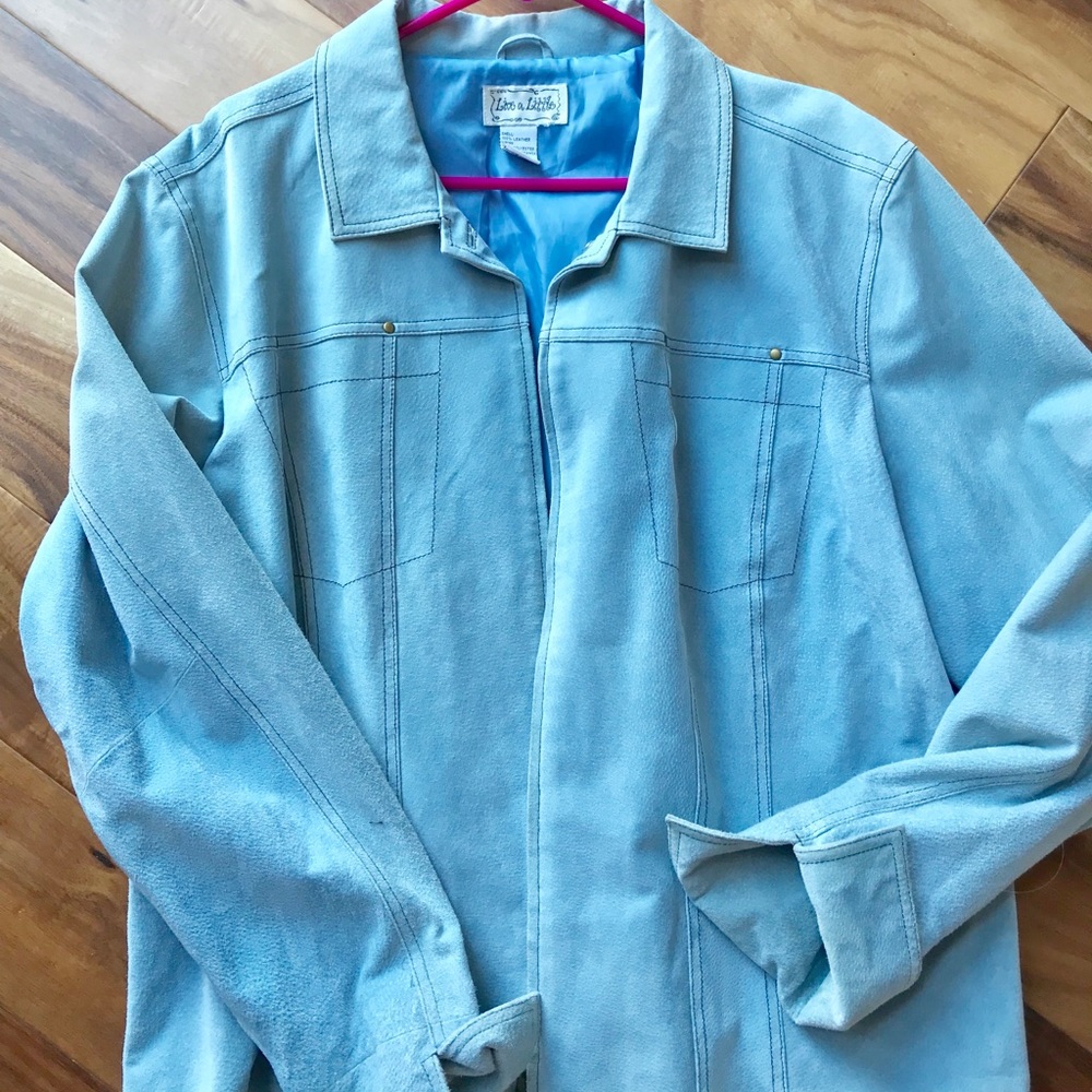 Blue suede jacket by live a little size 3x